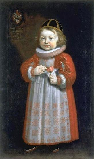 unknow artist Knabenportrat Joseph von Orelli, mit Wappen. oil painting image